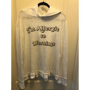 Wildfox white hoodie I’m allergic to mornings
